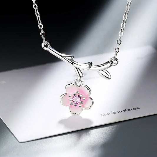 Pink Cherry Blossom Necklace