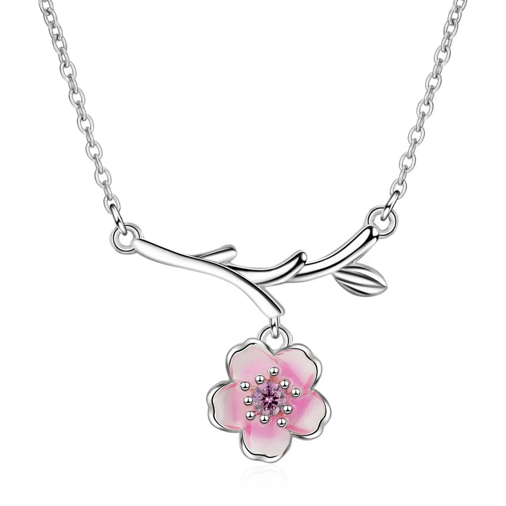 Pink Cherry Blossom Necklace